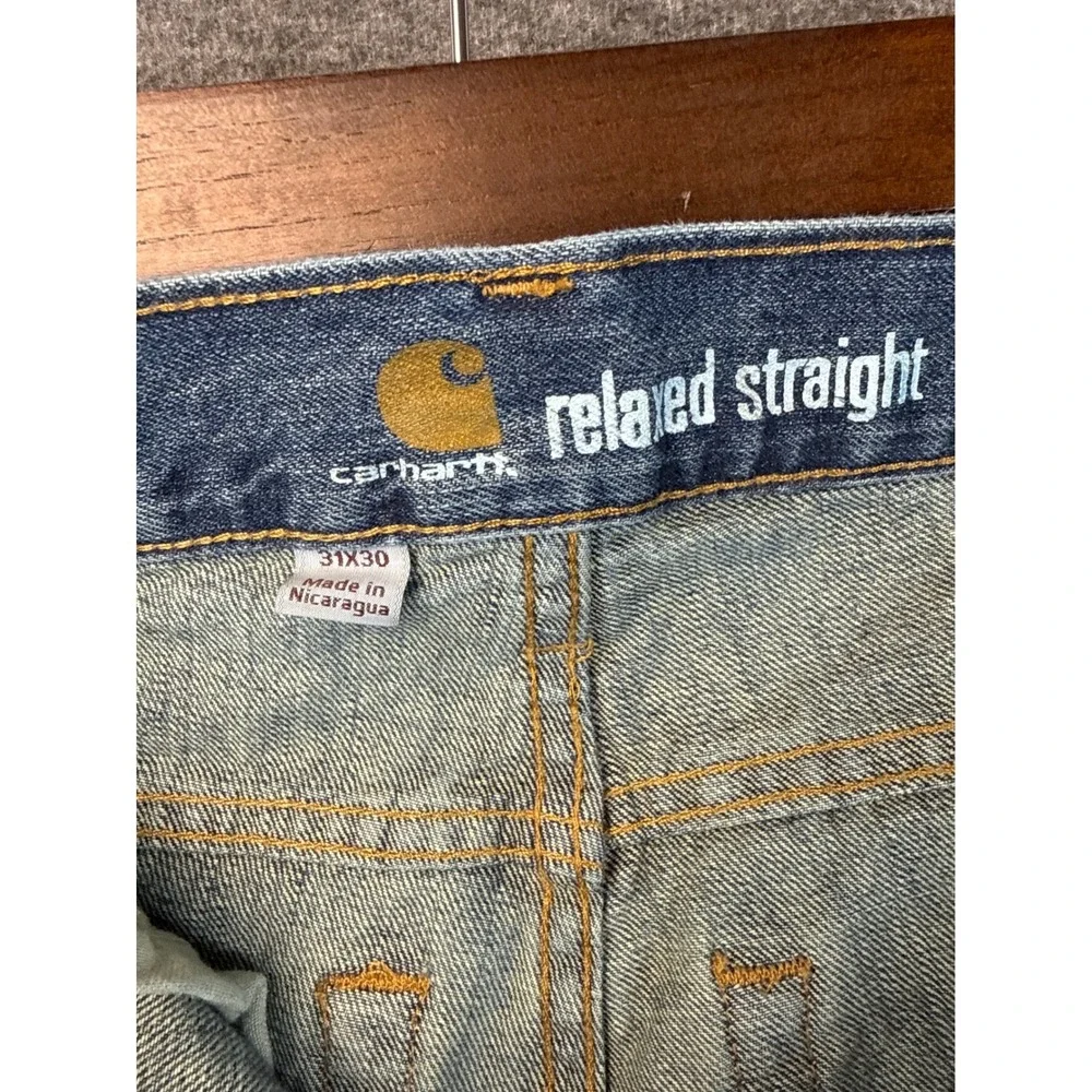 Carhartt Relaxed Straight Leg Jeans Mens‎ 31x30 Medium Wash Blue Denim B320-WTB